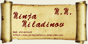 Minja Miladinov vizit kartica